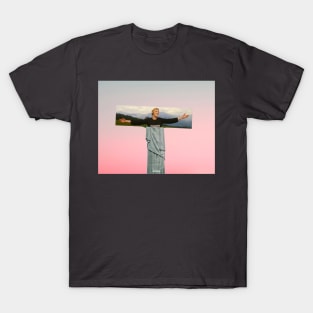 jesus statue edit collage T-Shirt